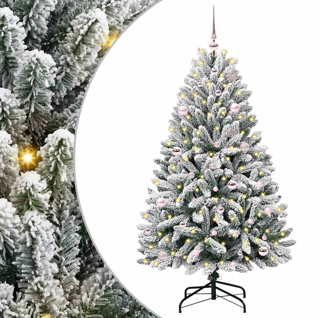 Albero Di Natale Artificiale Con 150 Led Verde E Bianco 150 cm