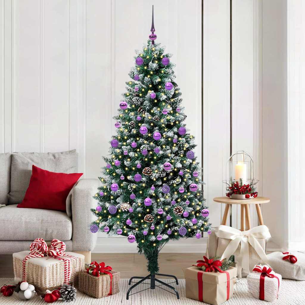 Albero Di Natale Artificiale Con 300 Led Verde 180 cm