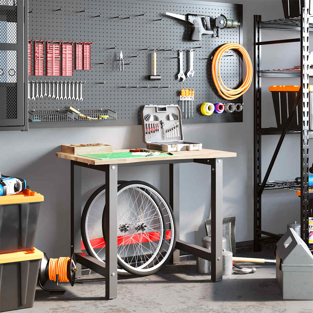 Banco Lavoro 100x60x81,5 Cm Legno Massello Rovere - Image 3