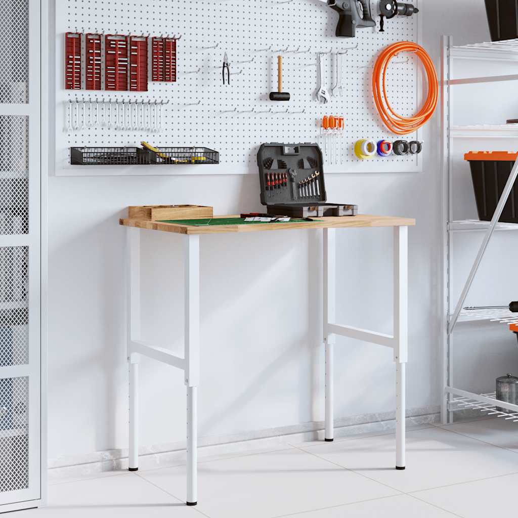 Banco Da Lavoro 100x60x(71,5-98) Cm Legno Massello Rovere - Image 3