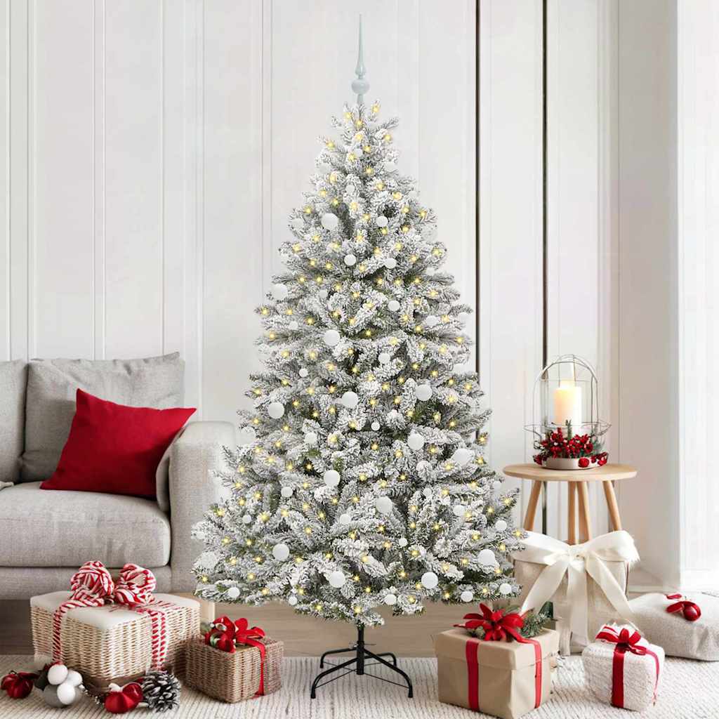 Albero Di Natale Artificiale Con 300 Led Verde E Bianco 180 cm