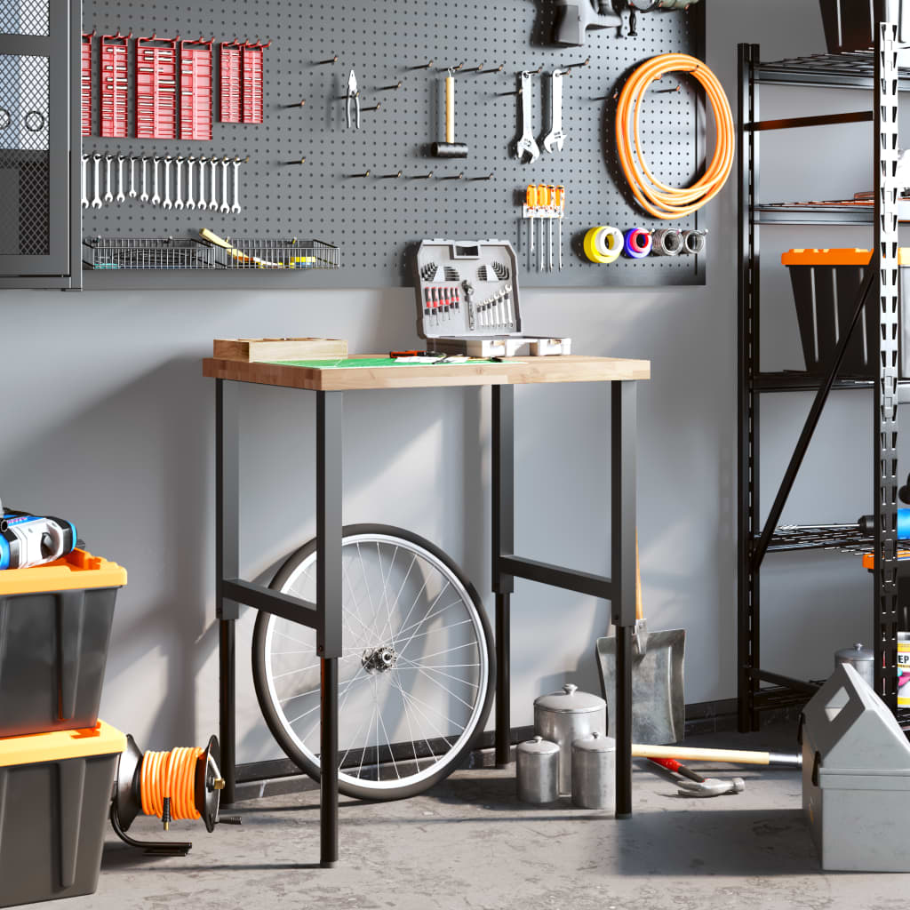 Banco Lavoro 80x60x(73-99,5) Cm Legno Di Faggio Rettangolare - Image 3