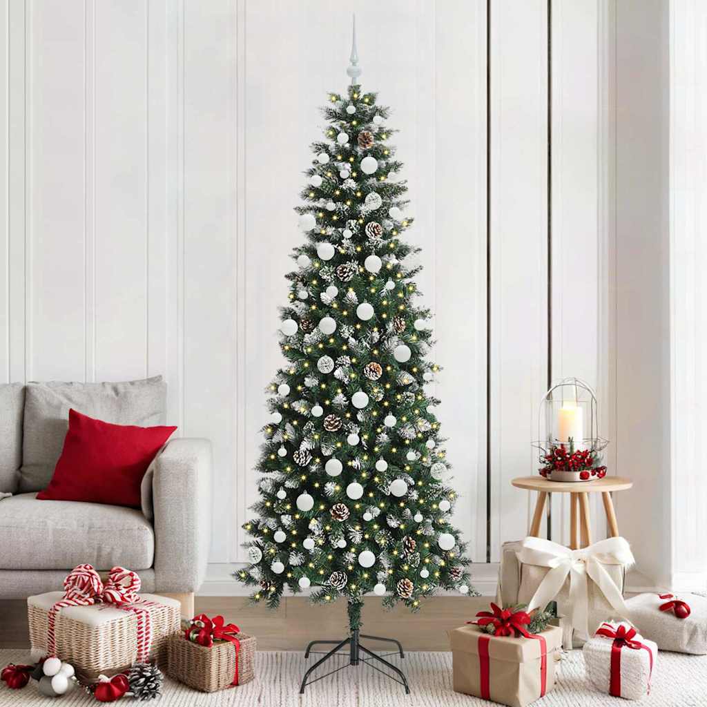 Albero Di Natale Artificiale Con 300 Led Verde 210 cm