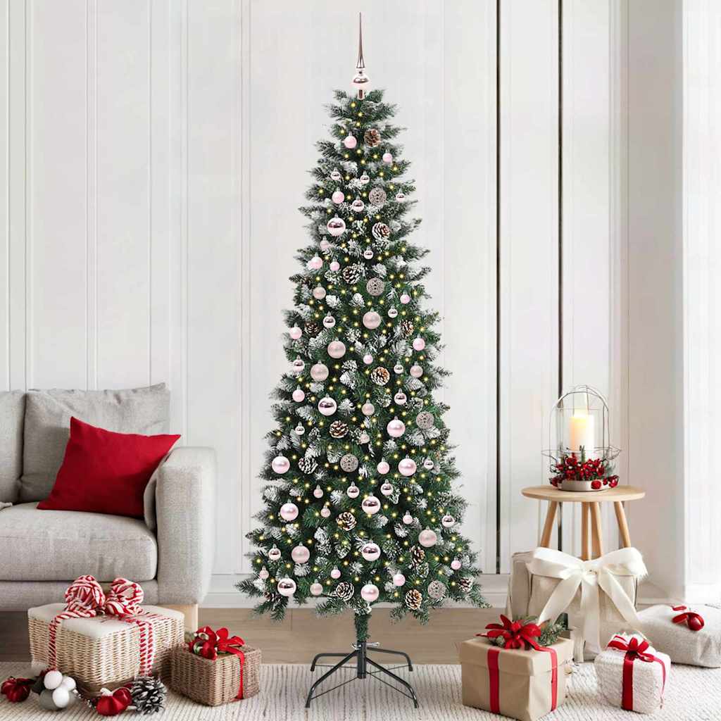 Albero Di Natale Artificiale Con 300 Led Verde 210 cm