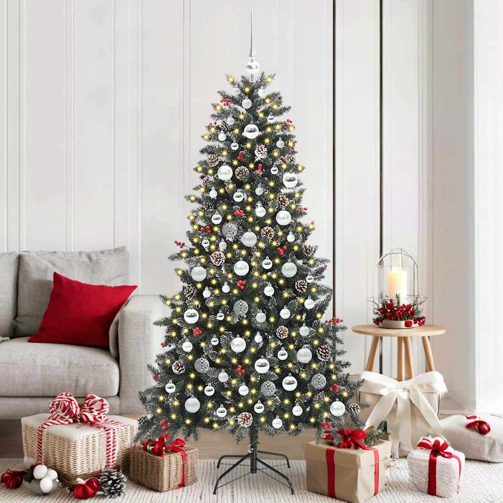 Albero Di Natale Artificiale Con 300 Led Verde 180 cm