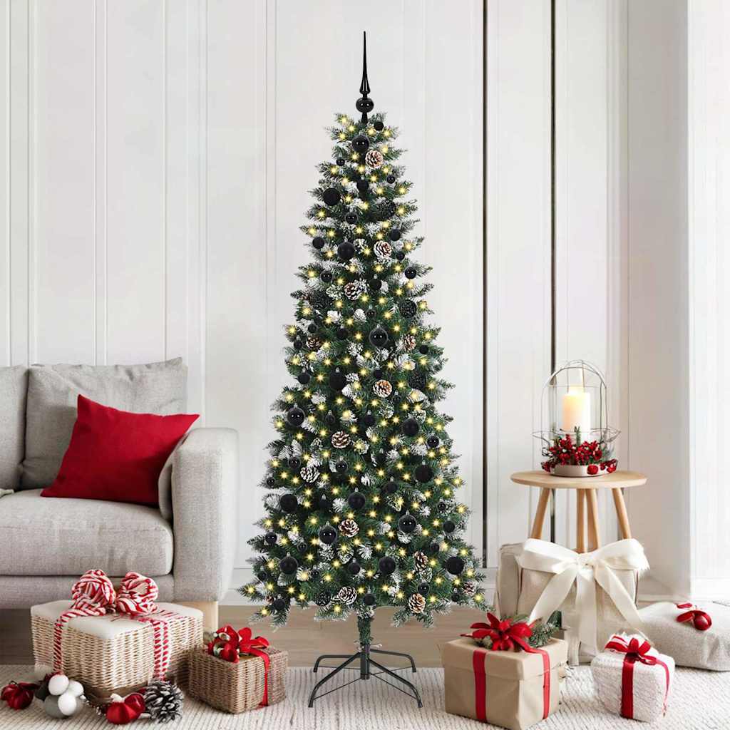 Albero Di Natale Artificiale Con 300 Led Verde 180 cm