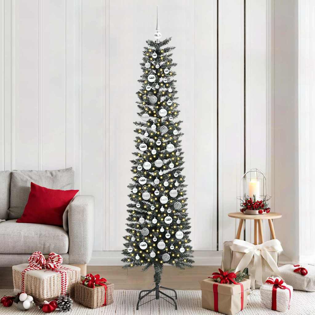 Albero Di Natale Artificiale Con 300 Led Verde 210 cm