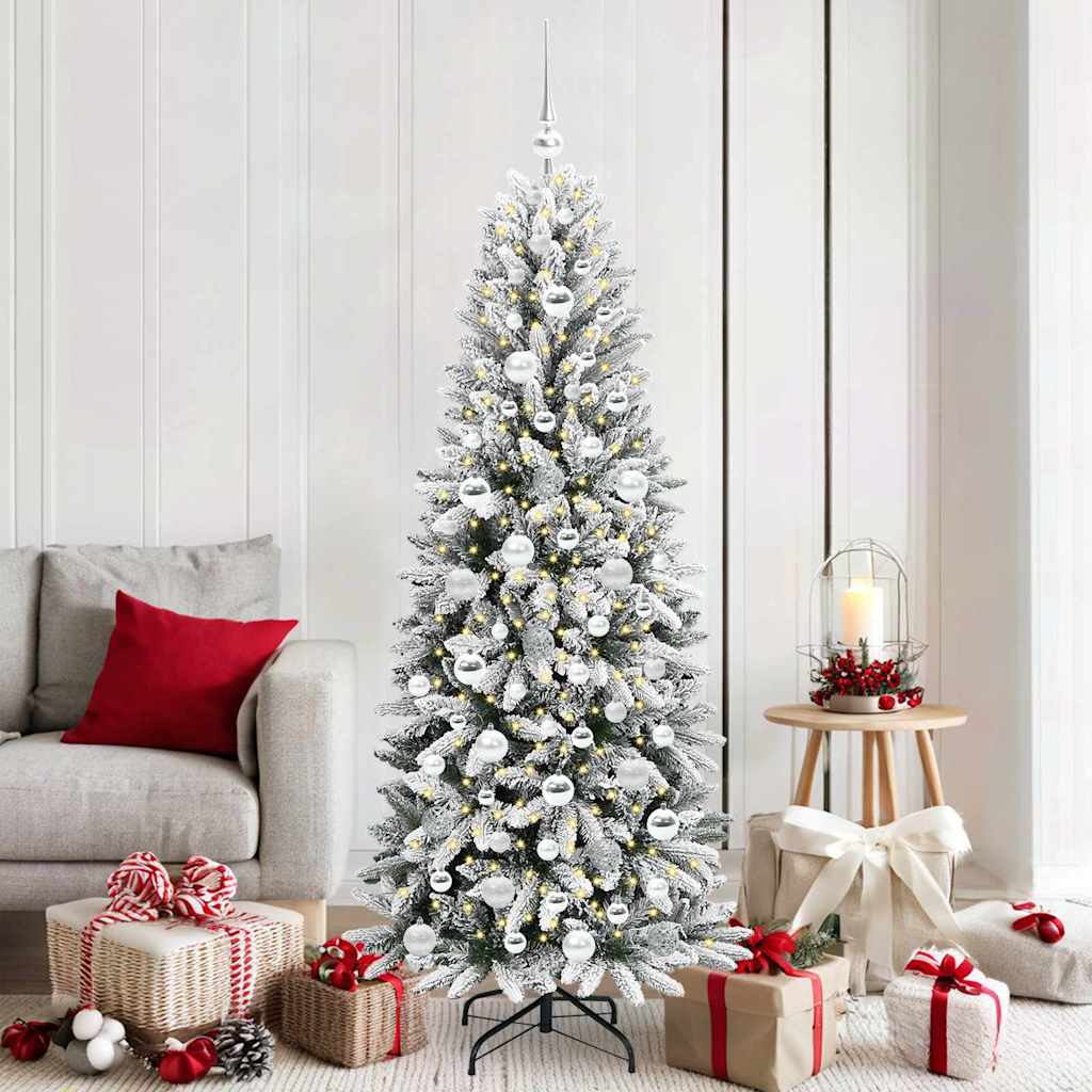 Albero Di Natale Artificiale Con 300 Led Bianco 180 cm