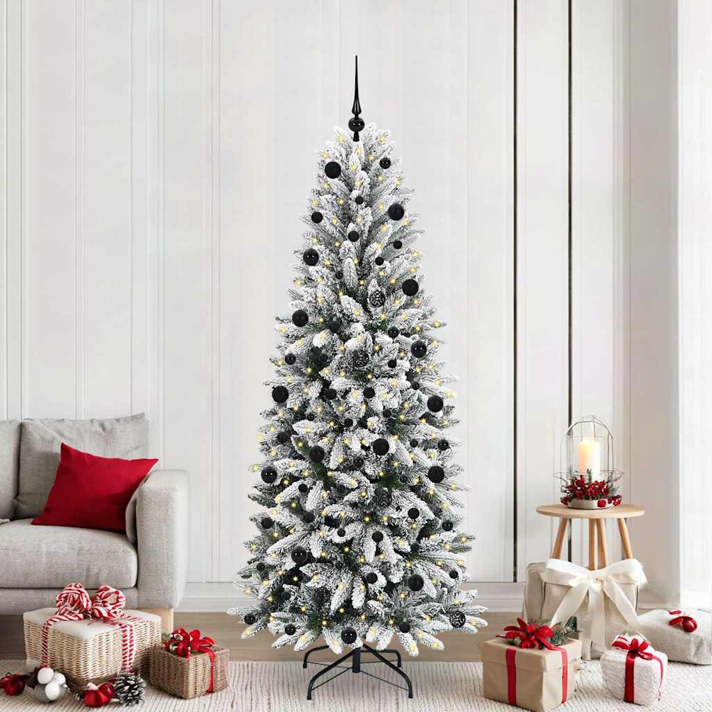 Albero Di Natale Artificiale Con 300 Led Bianco 210 cm