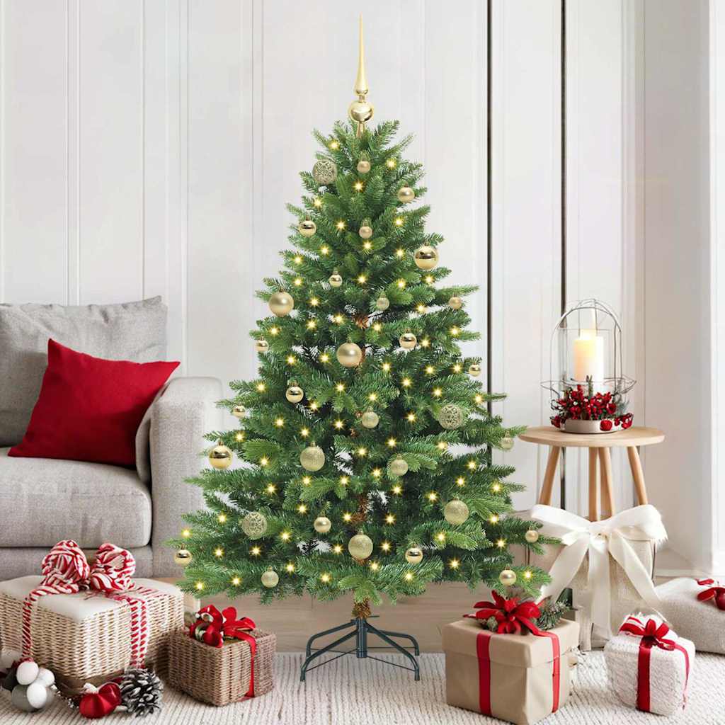Albero Di Natale Artificiale Con 150 Led Verde 150 Cm Pe E Pvc