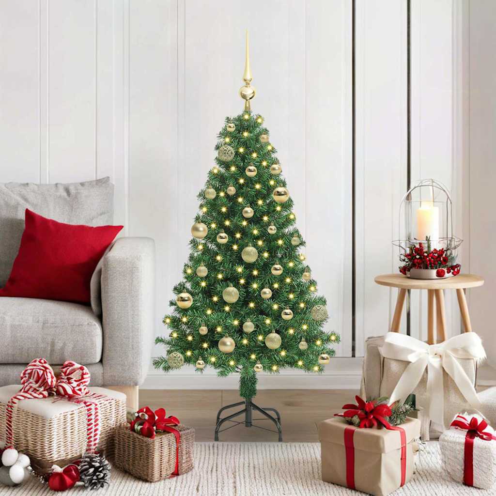 Albero Di Natale Artificiale Con 150 Led Verde 120 cm