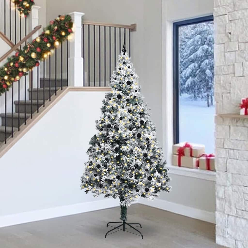 Albero Di Natale Artificiale Con 300 Led Verde 240 cm