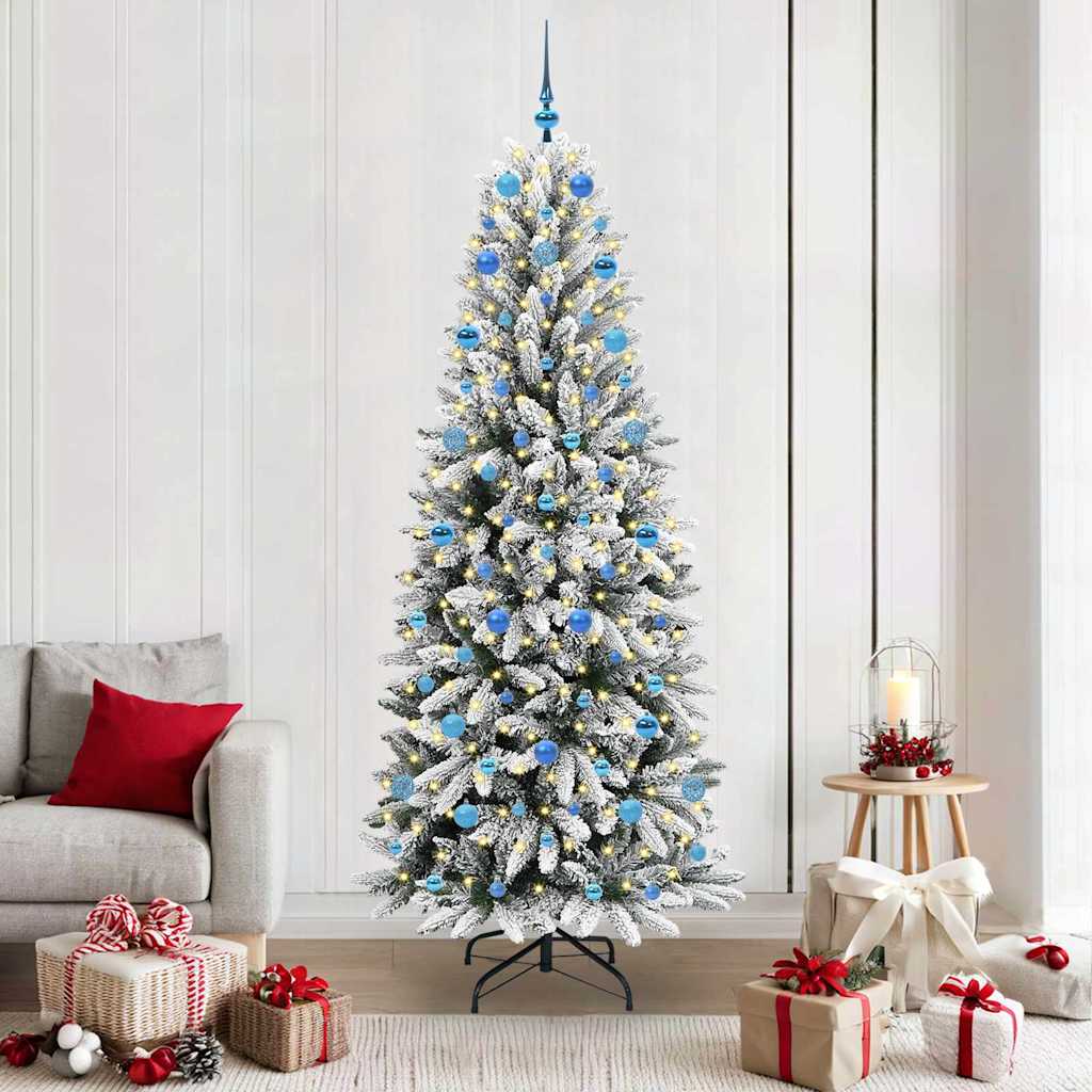 Albero Di Natale Artificiale Con 300 Led Bianco 210 cm