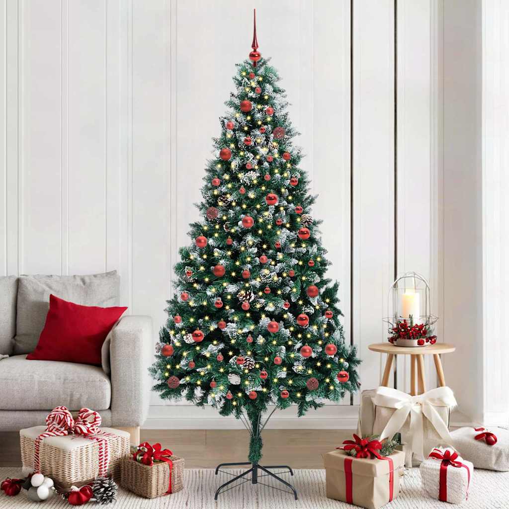 Albero Di Natale Artificiale Con 300 Led Verde 210 cm