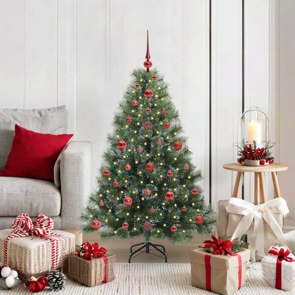 Albero Di Natale Artificiale Con 150 Led Verde 120 Cm Pe E Pvc