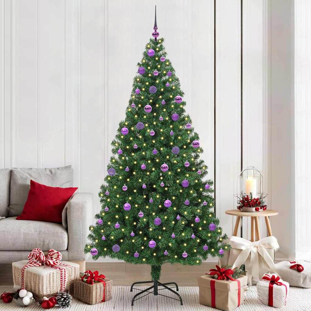 Albero Di Natale Artificiale Con 300 Led Verde 210 cm