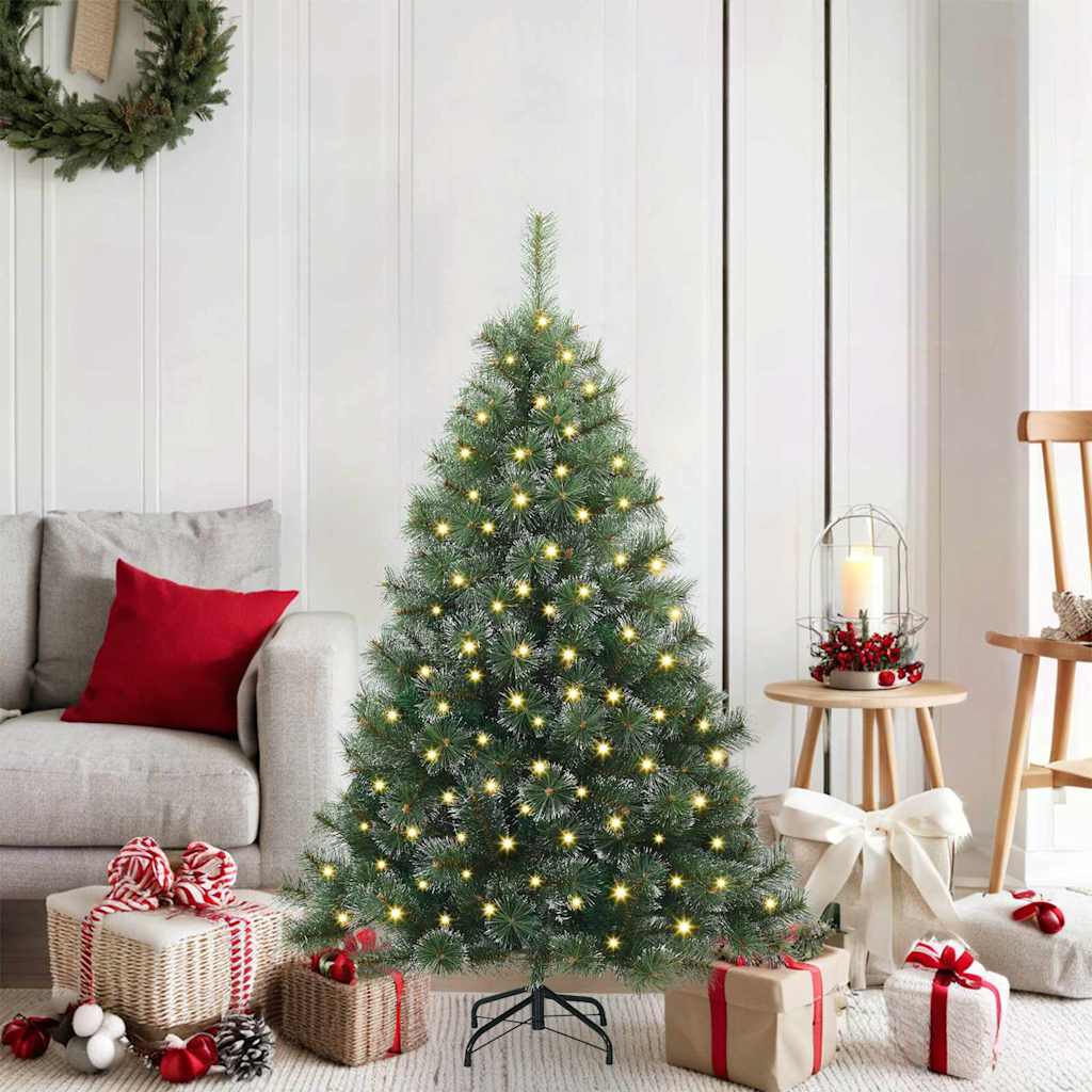 Albero Di Natale Artificiale Con 150 Led Verde 120 Cm Pe E Pvc