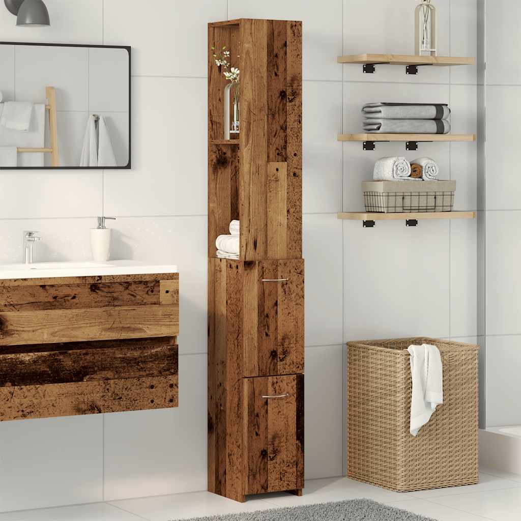 Mobile Da Bagno Legno Antico 25x25x170 Cm In Truciolato - Image 3