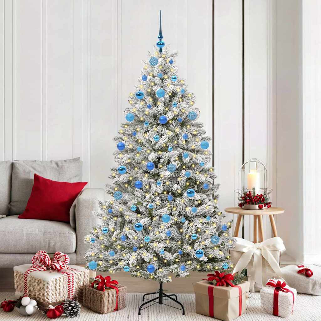 Albero Di Natale Artificiale Con 300 Led Verde E Bianco 180 cm