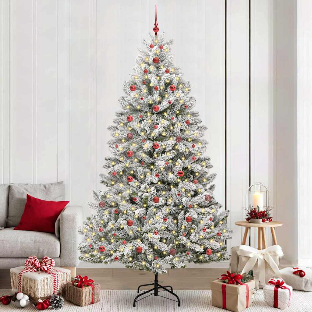 Albero Di Natale Artificiale Con 300 Led Verde E Bianco 240 cm