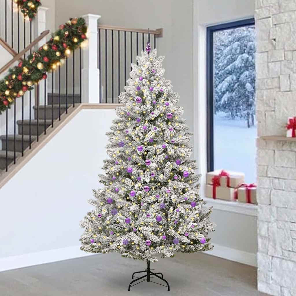 Albero Di Natale Artificiale Con 300 Led Verde E Bianco 240 cm