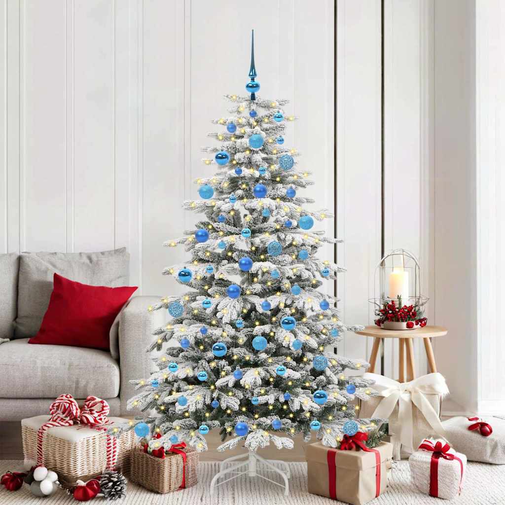 Albero Di Natale Artificiale Con Rami Pieghevoli Bianco 180 cm