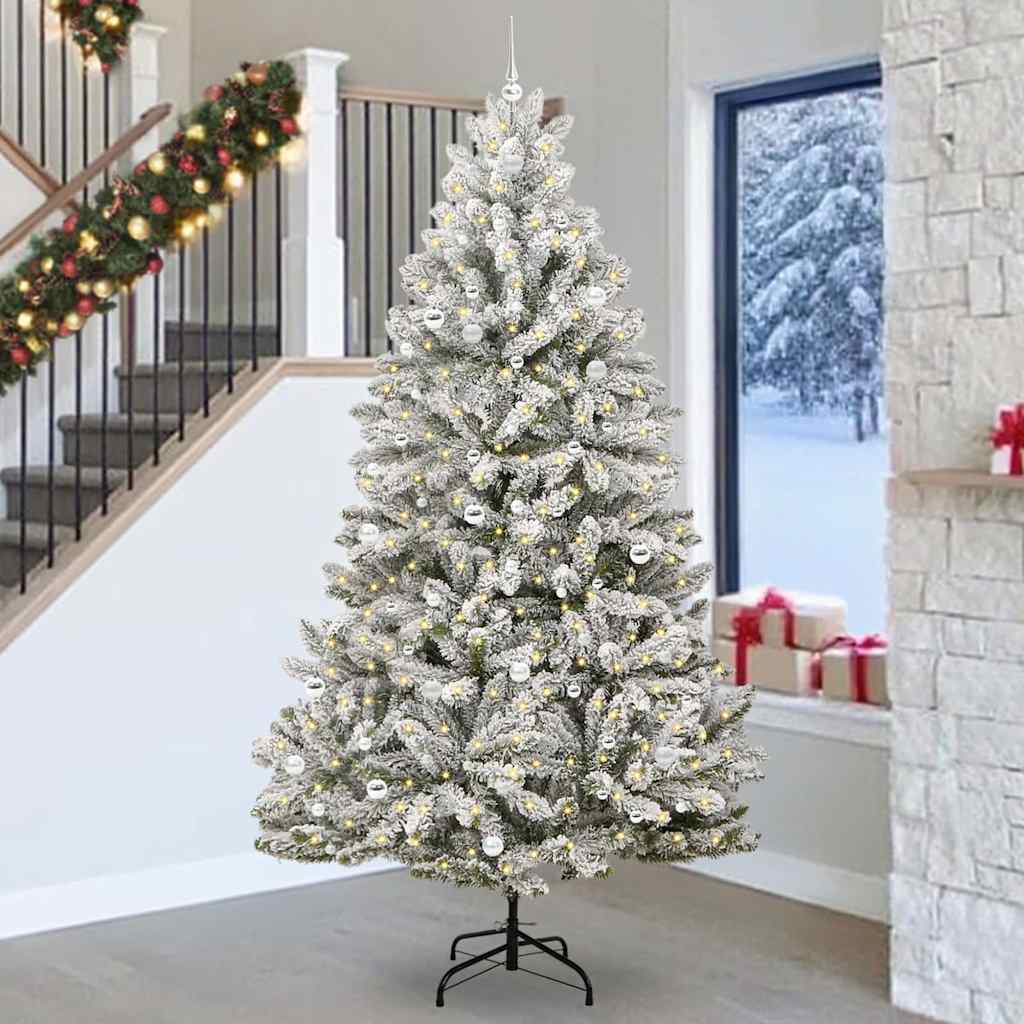 Albero Di Natale Artificiale Con 300 Led Verde E Bianco 270 cm