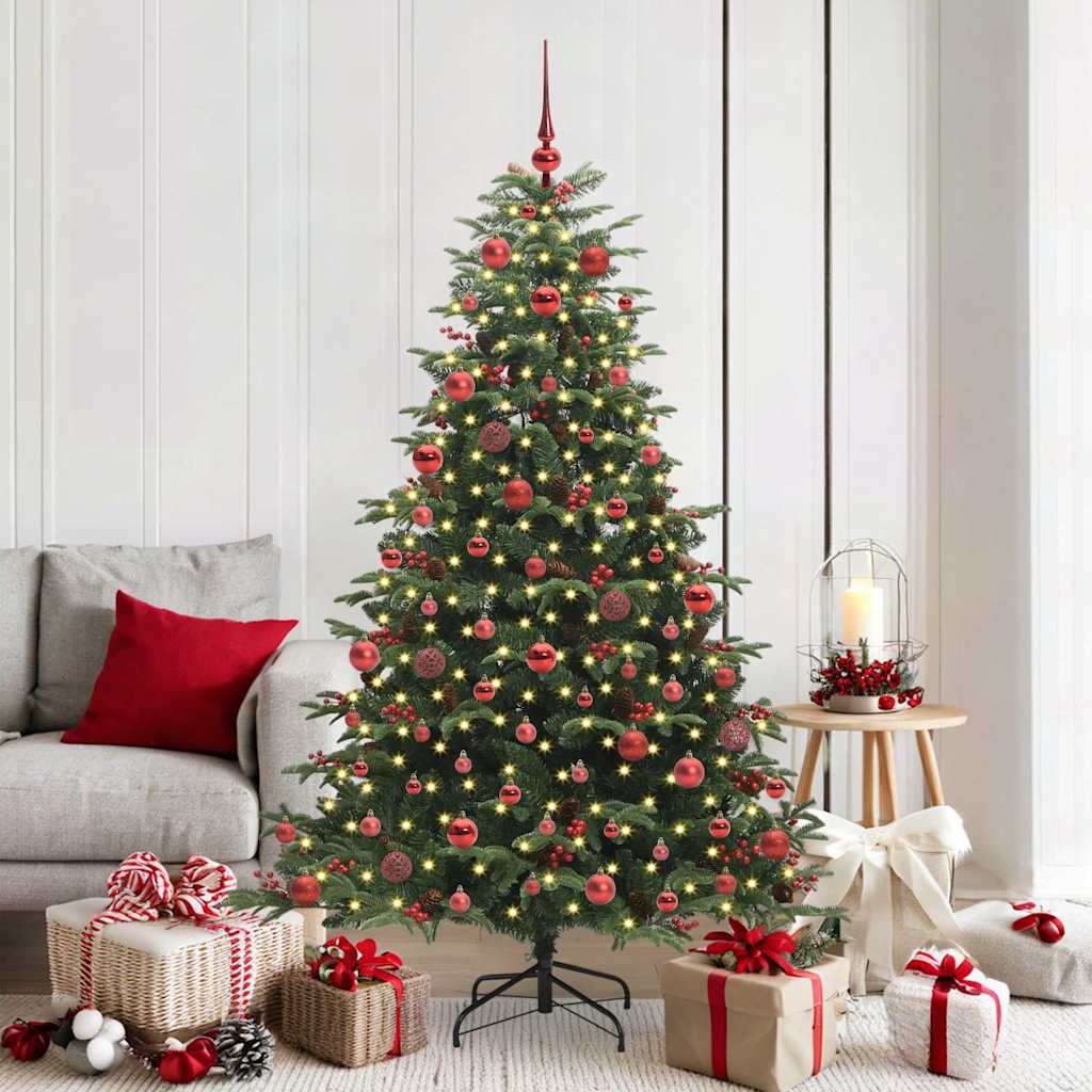 Albero Di Natale Artificiale Con 300 Led Verde 180 cm