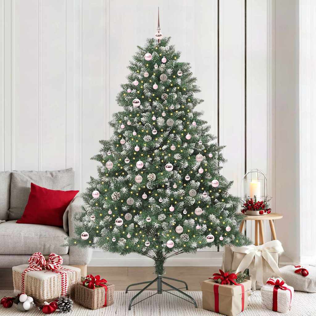 Albero Di Natale Artificiale Con 300 Led Verde 210 cm