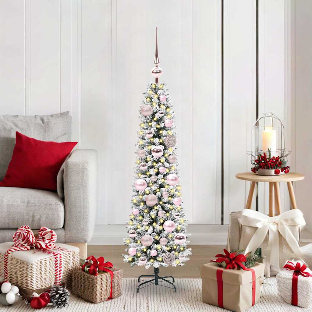 Albero Di Natale Artificiale Con 150 Led Verde E Bianco 120 cm