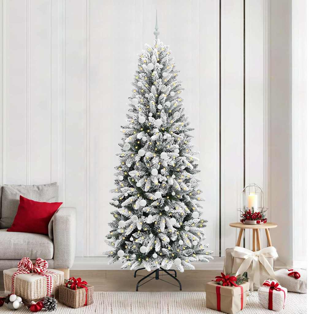 Albero Di Natale Artificiale Con 300 Led Bianco 210 cm