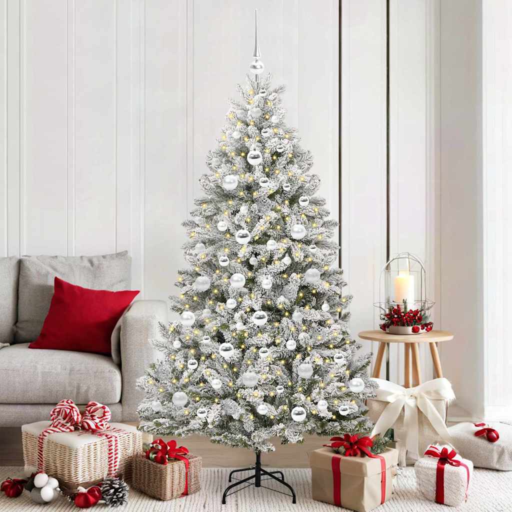 Albero Di Natale Artificiale Con 300 Led Verde E Bianco 180 cm
