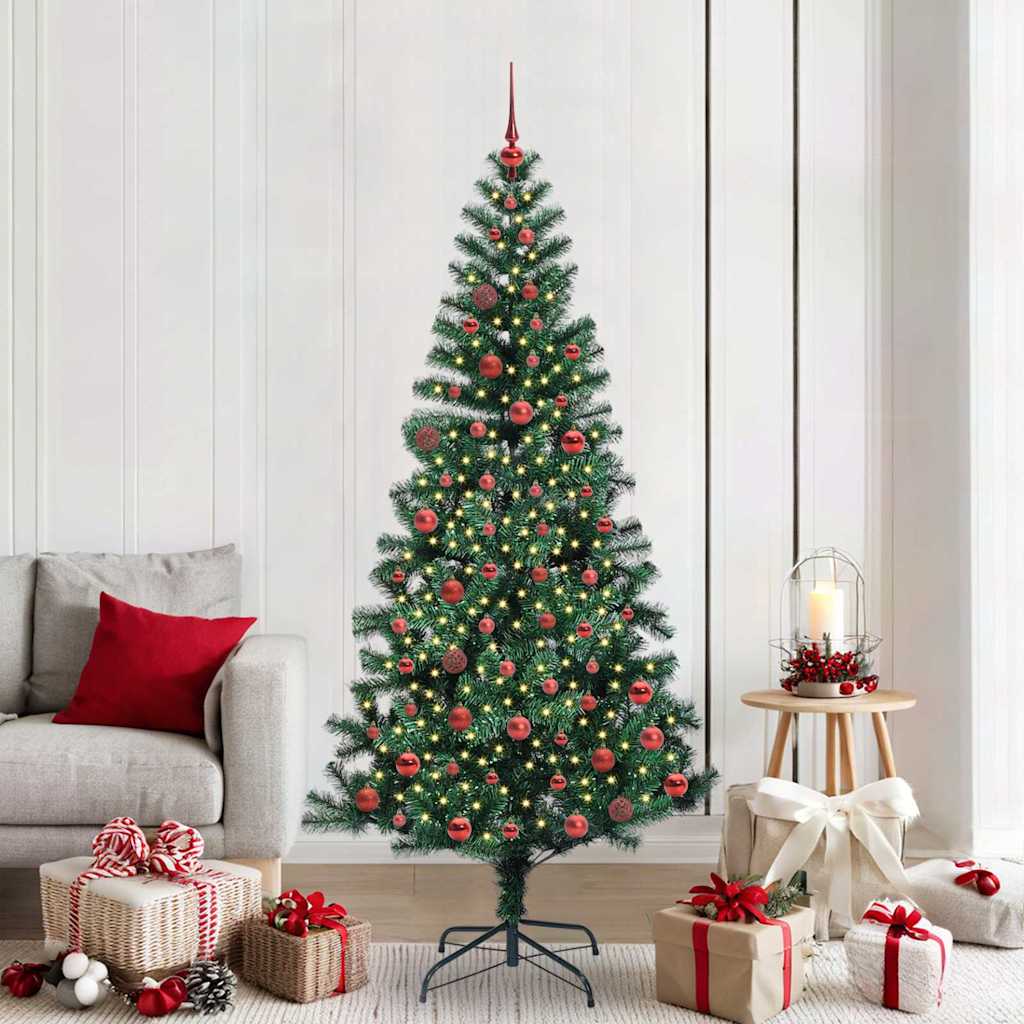 Albero Di Natale Artificiale Con Luci Integrate Verde 210 cm