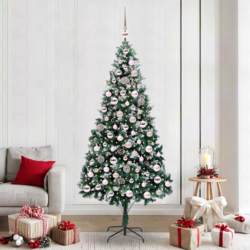 Albero Di Natale Artificiale Con 300 Led Verde 210 cm