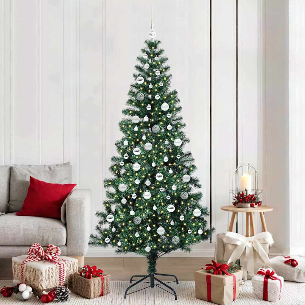 Albero Di Natale Artificiale Con Luci Integrate Verde 210 cm