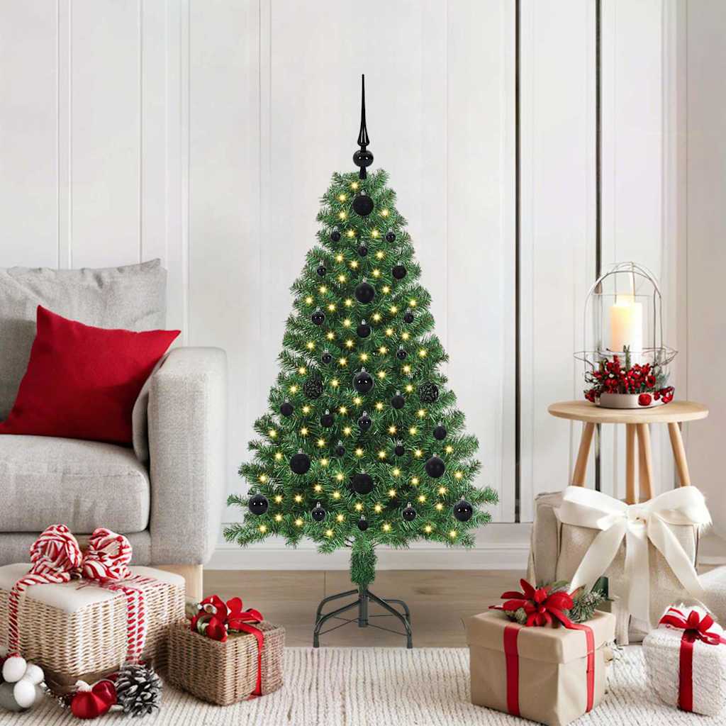 Albero Di Natale Artificiale Con 150 Led Verde 120 cm