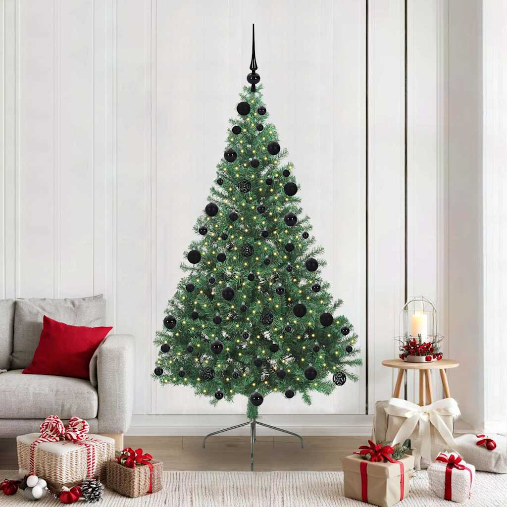 Albero Di Natale Artificiale Con Luci Integrate Verde 210 cm