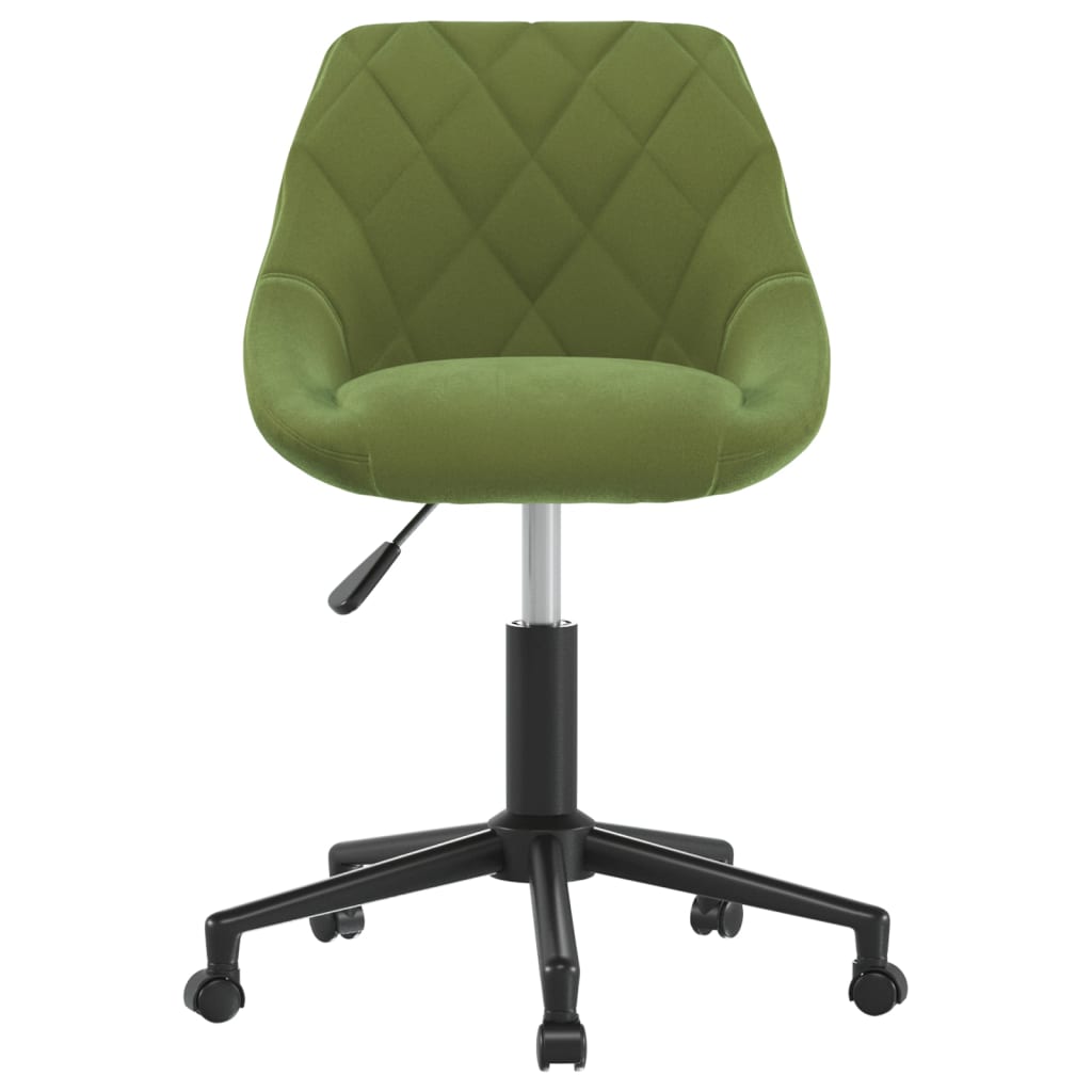 Sedia Da Ufficio Girevole Verde Chiaro In Velluto - Image 3