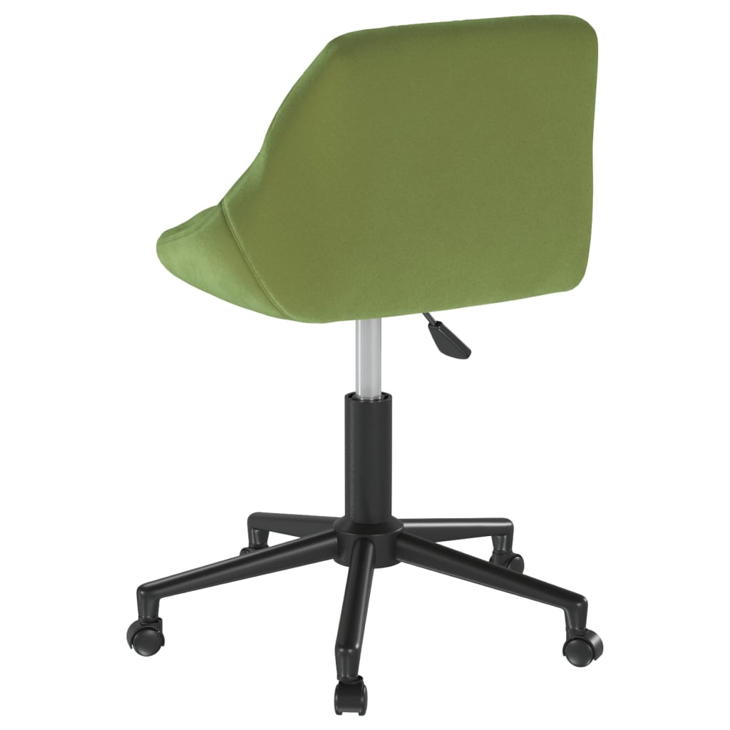 Sedia Da Ufficio Girevole Verde Chiaro In Velluto - Image 4