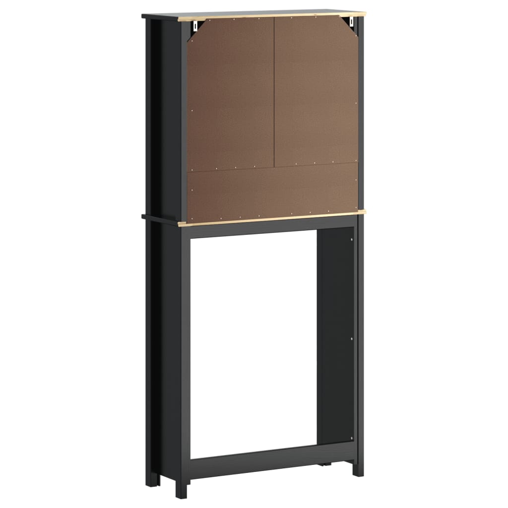 Mobile Per Lavatrice Berg Nero 76x27x164,5cm Legno Massello - Image 5
