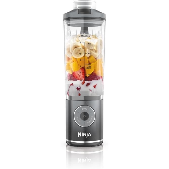 Frullatore Portatile Ninja Blast Max - Bc251euld - Ciotola Da 530 Ml - Durata Della Batteria 2 Ore - Senza Fili - Senza Bpa - Grigio