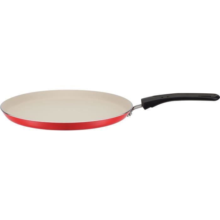 Crepiera Con Spatola - Gsw - 456715 - Alluminio - Esterno In Silicone Rosso - 26 Cm - Tutti I Piani Cottura, Inclusa L'induzione