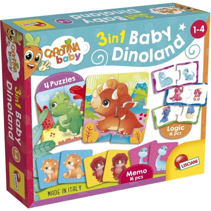 Dinoland - Giochi Educativi - Carotina Baby - Puzzle, Memo, Associazioni