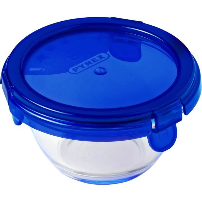 Set Di 5 Mini Ciotole - Pyrex - Cook & Go - Vetro - Rotonde - Coperchio Antigoccia - 0,2 L