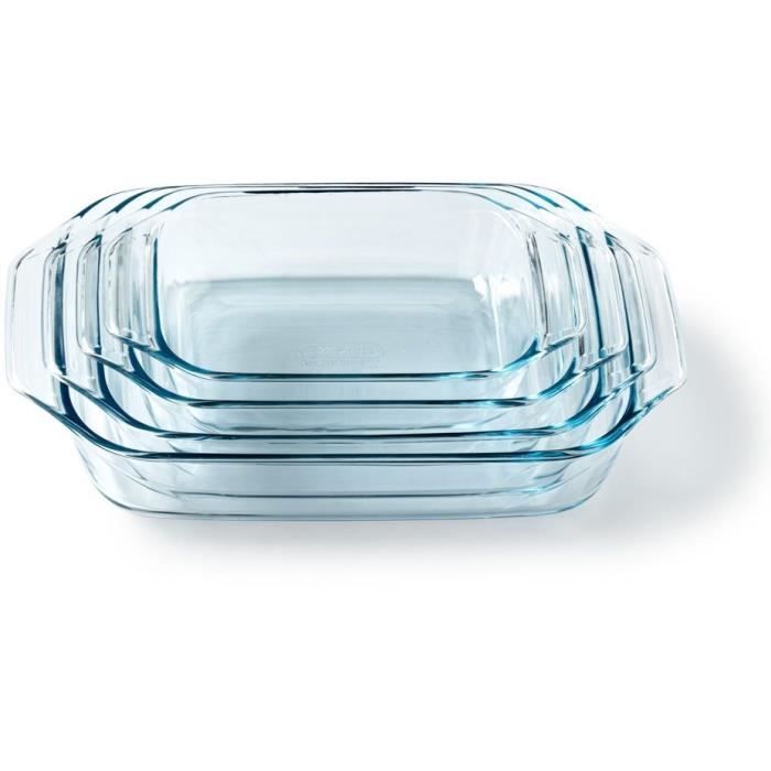 Set Di 4 Pirofile Da Forno - Pyrex - Vetro - Rettangolari - 27/31/35/39 cm