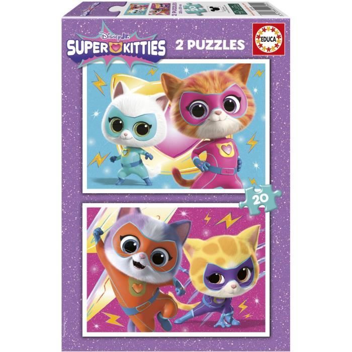 Puzzle - Educa - Superkitties - 2 X 20 Pezzi - Multicolore - Per Bambini - Dai 3 Anni
