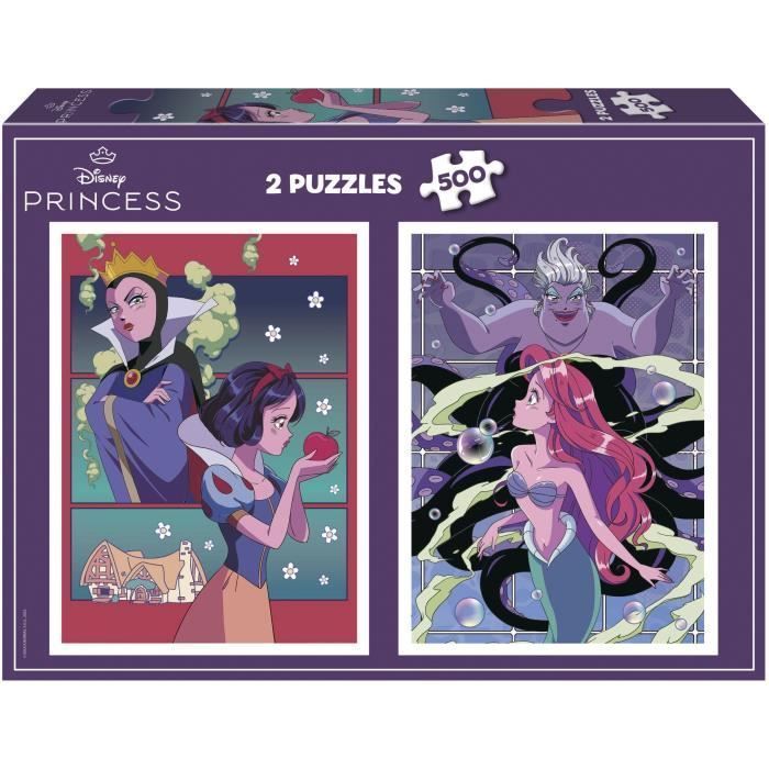 Puzzle - Educa - Cattivi E Principesse Disney - 2x500 Pezzi