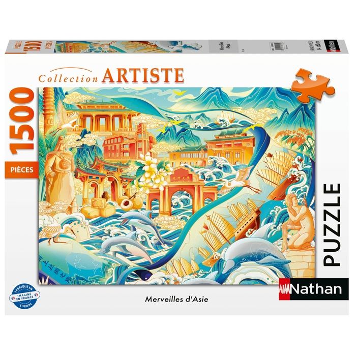 Nathan Editions - 016182 - Puzzle Da 1500 Pezzi - Le Meraviglie Dell'asia