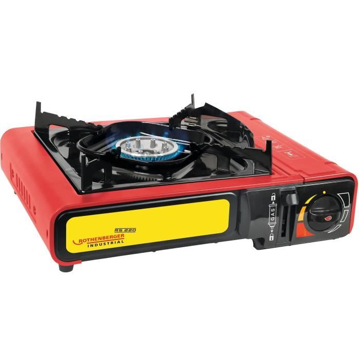 Fornello A Gas - Rothenberger - Gourmet Rs 220 - 2000 W - Rosso E Nero