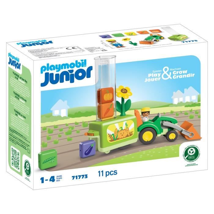 Playmobil 71773 Trattore Con Piantatrice, Playmobil Junior, 11 Pezzi, Da 12 Mesi